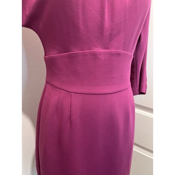Trina Turk Sarafina Sheath Dress Pleated Crew Neck Orchid Size 10 Knee Length - Picture 9 of 12